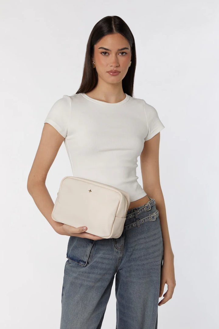 Peta + Jain Tammi Quilt Nylon Cos Bag- Bisque Nylon/Gold