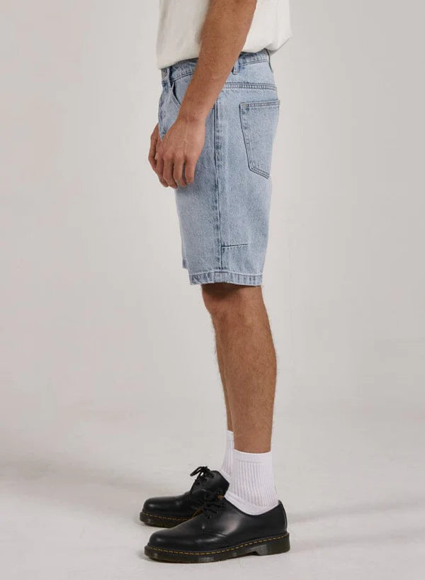 Thrills Chopped Hem Denim Short - Ash Blue