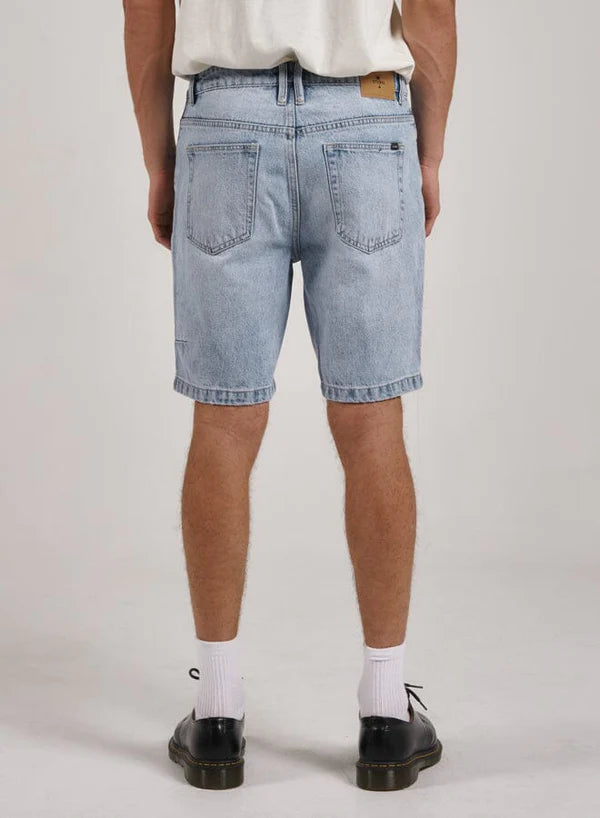 Thrills Chopped Hem Denim Short - Ash Blue
