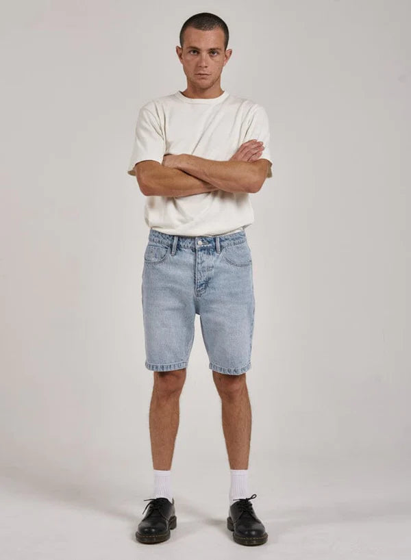 Thrills Chopped Hem Denim Short - Ash Blue