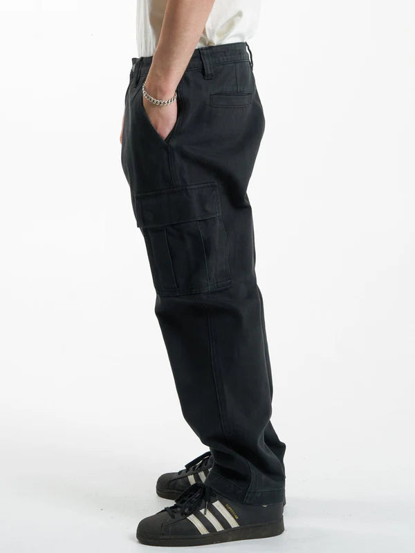Thrills Slacker Denim Cargo Jean- Dusk Black