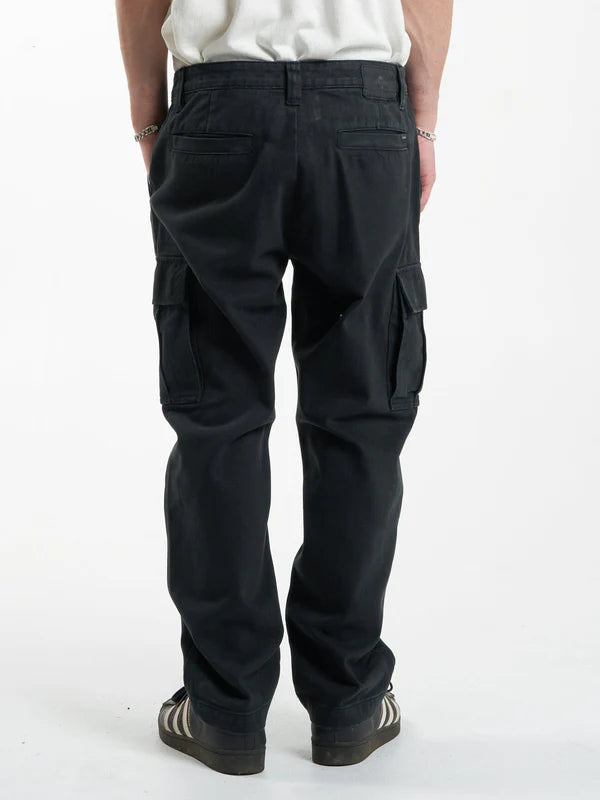 Thrills Slacker Denim Cargo Jean- Dusk Black