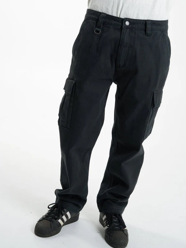 Thrills Slacker Denim Cargo Jean- Dusk Black