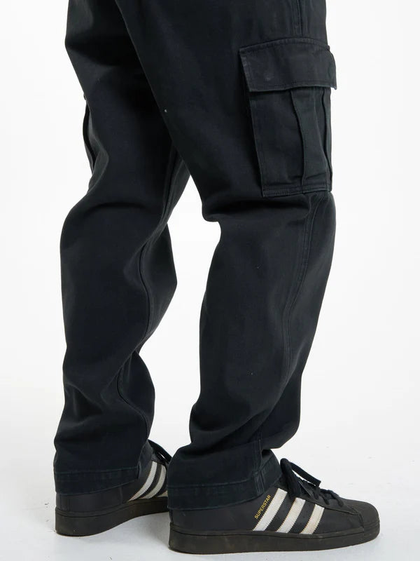 Thrills Slacker Denim Cargo Jean- Dusk Black