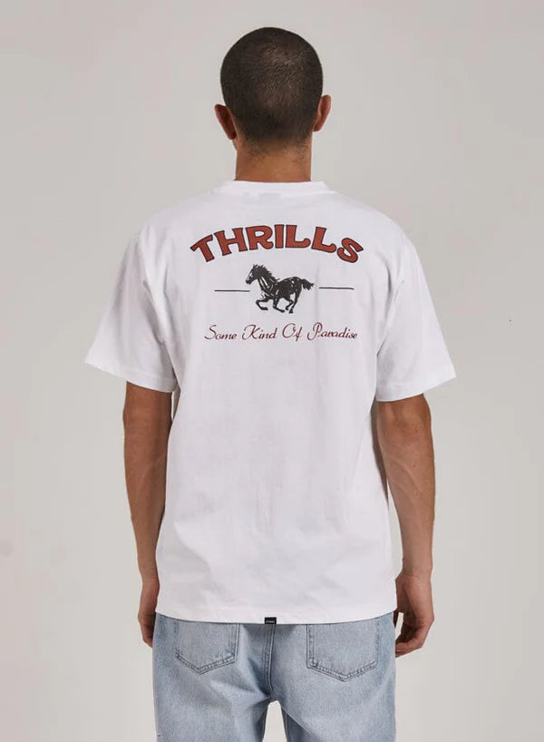 Thrills Riding in Paradise Merch Fit Tee - White