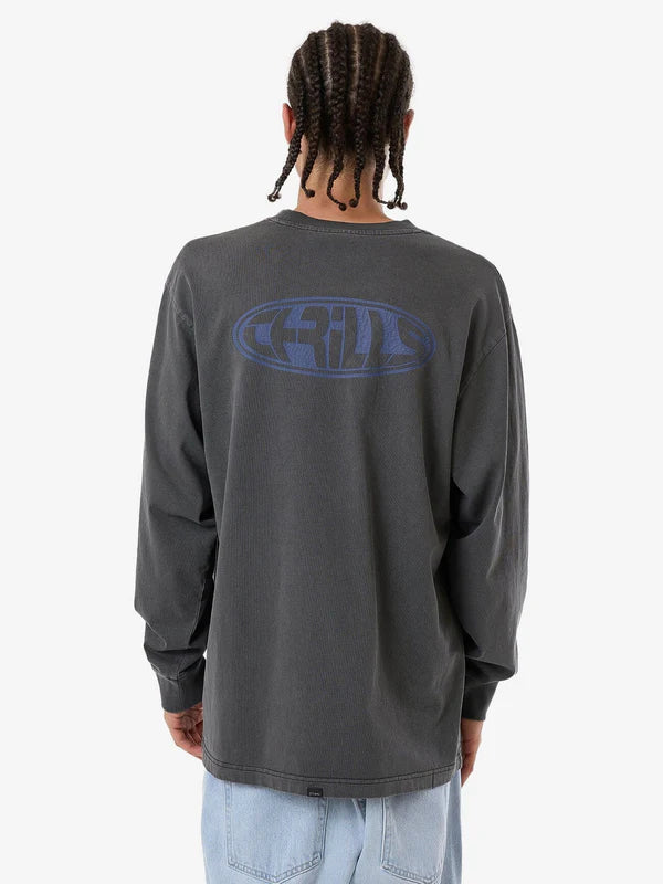 Thrills Shadow Oversize Fit Long Sleeve Tee- Merch Black