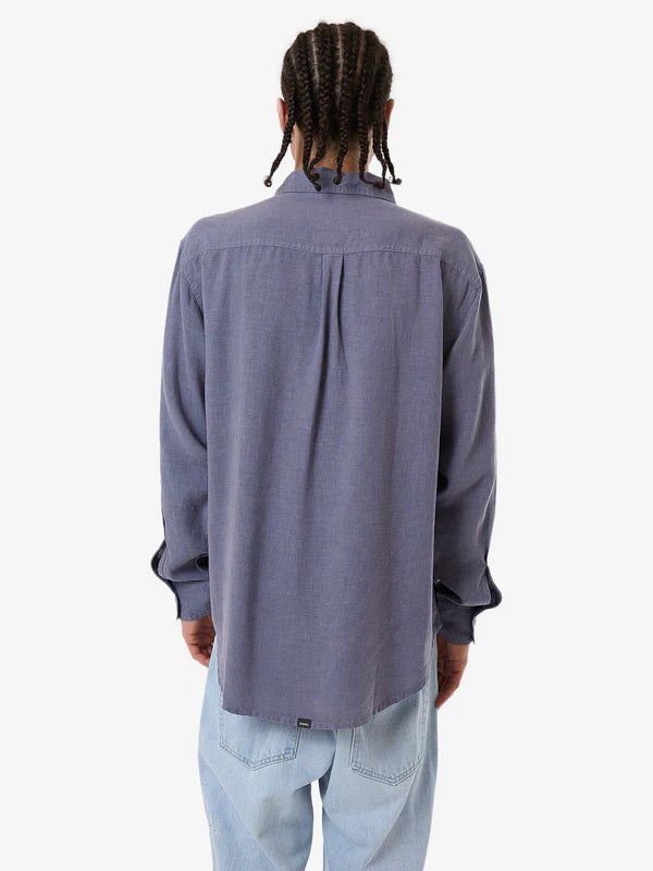 Thrills Hemp Minimal Thrills Oversize Long Sleeve Shirt- Folkstone Grey