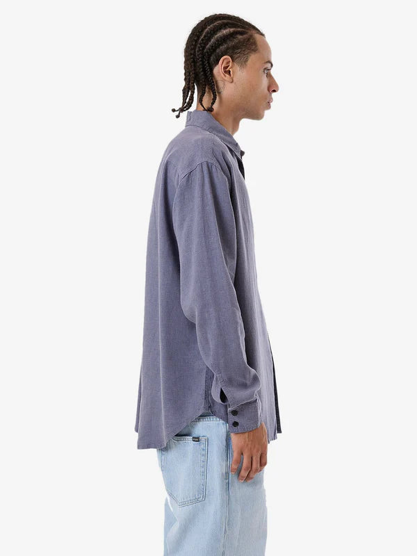 Thrills Hemp Minimal Thrills Oversize Long Sleeve Shirt- Folkstone Grey