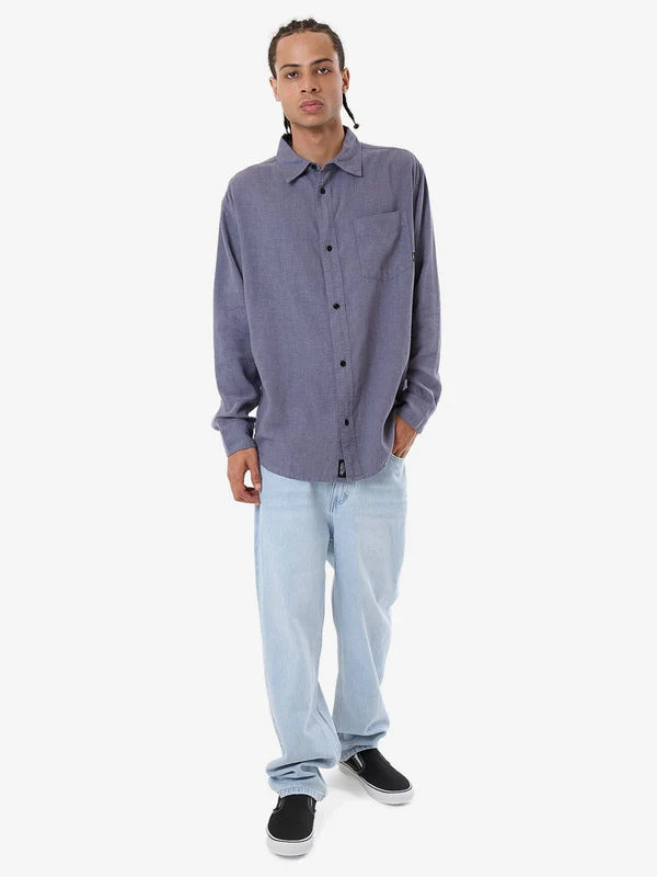 Thrills Hemp Minimal Thrills Oversize Long Sleeve Shirt- Folkstone Grey