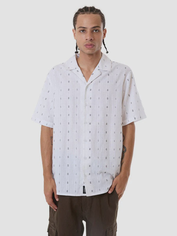 Thrills Anytime Bowling Shirt - Dirty White