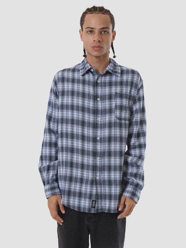 Thrills Friendly Service Flannel Long Sleeve Shirt- Iceberg