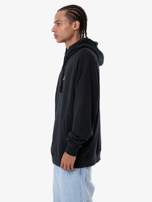 Thrills In Bloom Raglan Pull On Hood- Twilight Black