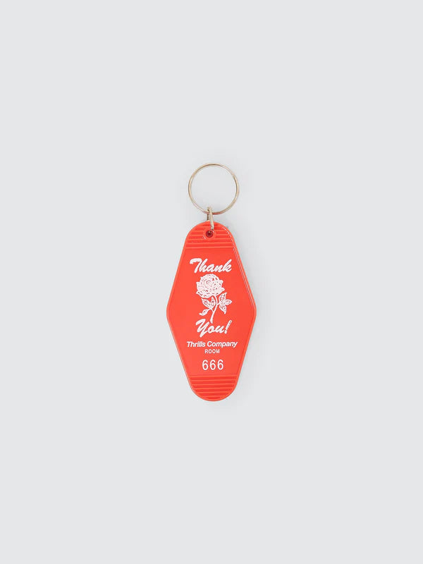 Thrills Thankyou Motel Key Tag - Poppy Red
