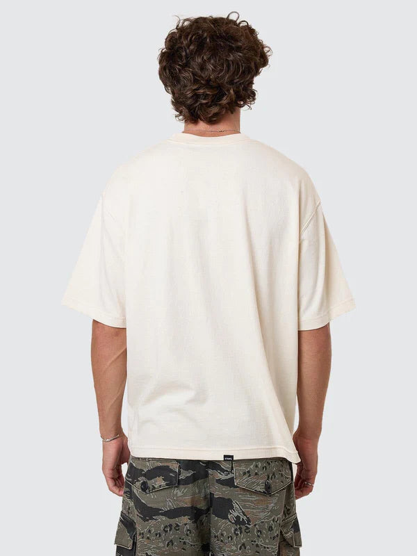 Thrills Cheap Thrills Embro Box Fit Oversize Cropped Tee - Unbleached