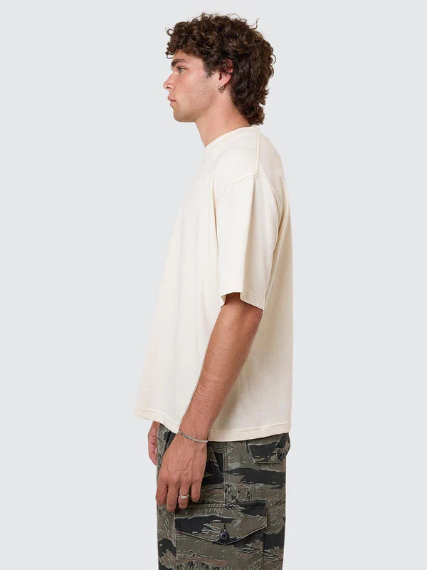 Thrills Cheap Thrills Embro Box Fit Oversize Cropped Tee - Unbleached