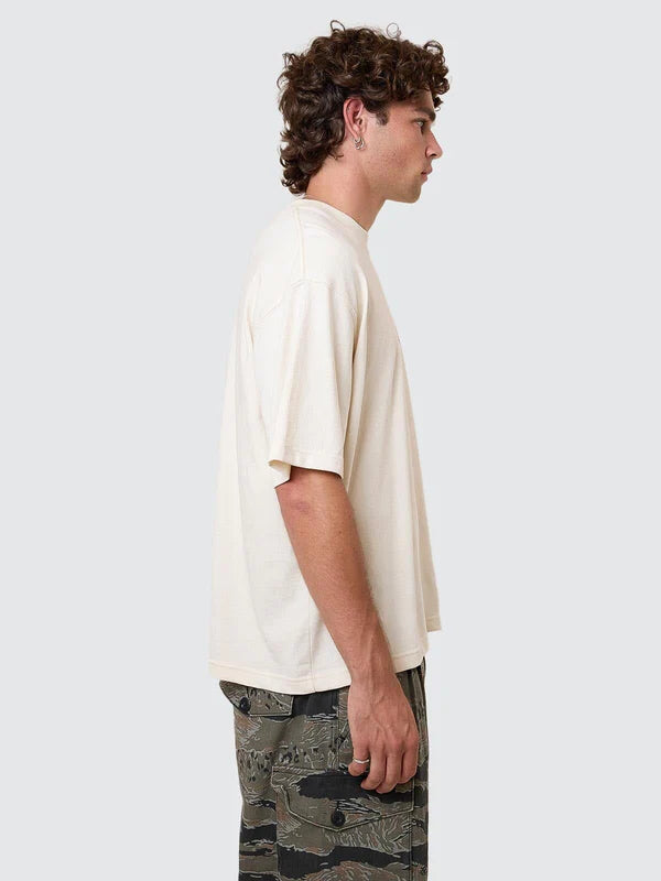 Thrills Cheap Thrills Embro Box Fit Oversize Cropped Tee - Unbleached