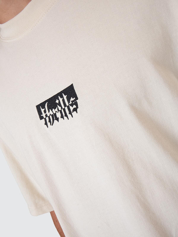 Thrills Cheap Thrills Embro Box Fit Oversize Cropped Tee - Unbleached