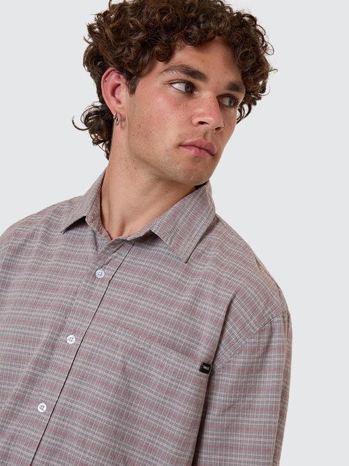 Thrills Minimal Thrills Stripe Check Short Sleeve Shirt - Smog