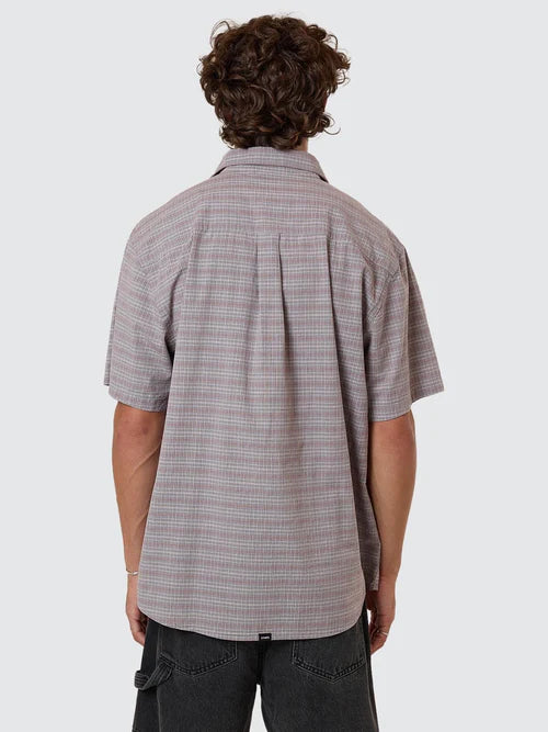 Thrills Minimal Thrills Stripe Check Short Sleeve Shirt - Smog