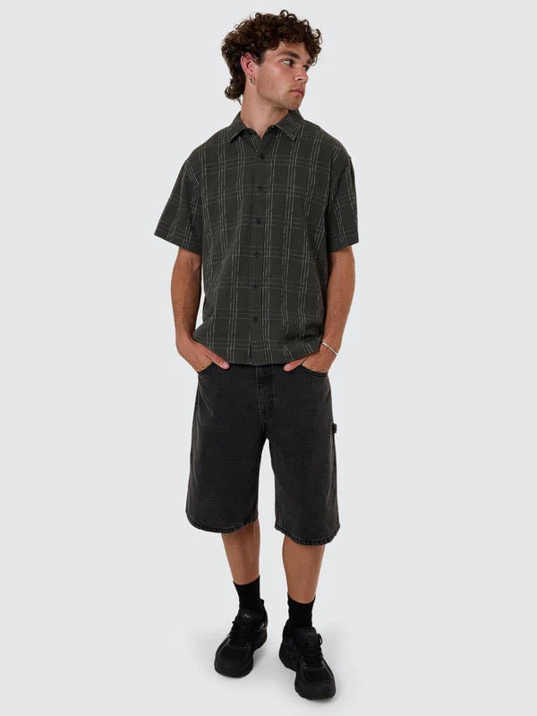 Thrills Built To Win Short Sleeve Cropped Shirt - Oil Green