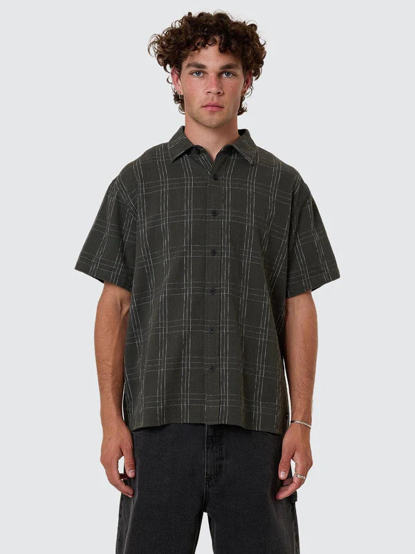 Thrills Built To Win Short Sleeve Cropped Shirt - Oil Green