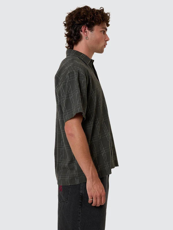 Thrills Built To Win Short Sleeve Cropped Shirt - Oil Green