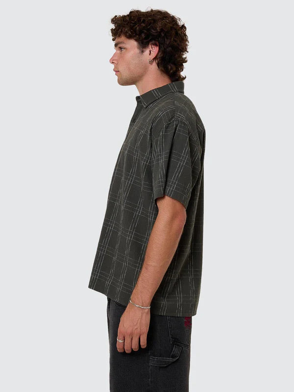 Thrills Built To Win Short Sleeve Cropped Shirt - Oil Green