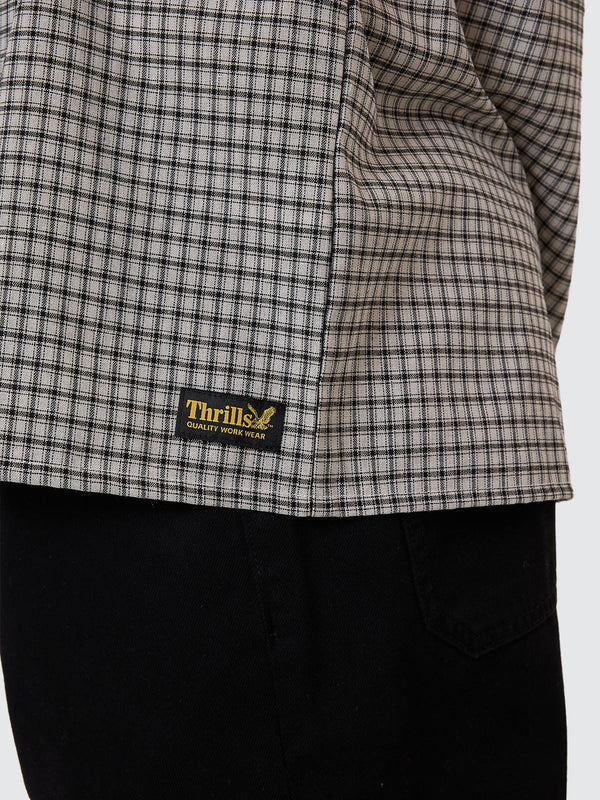 Thrills Union Short Sleeve Check Shirt - Light Stone