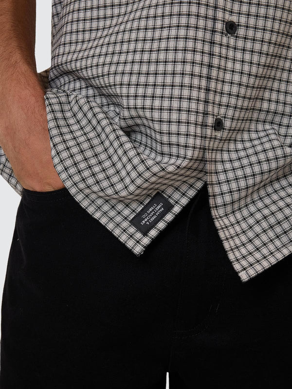 Thrills Union Short Sleeve Check Shirt - Light Stone