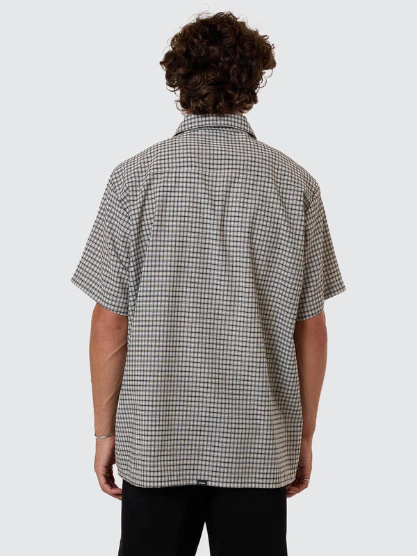 Thrills Union Short Sleeve Check Shirt - Light Stone
