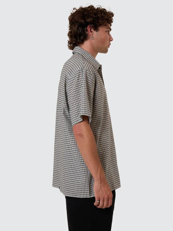 Thrills Union Short Sleeve Check Shirt - Light Stone