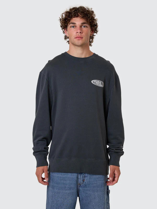 Thrills Shadowless Oversize Crew - Ebony
