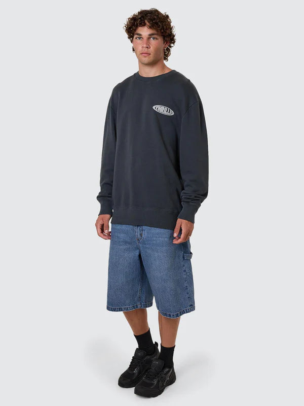 Thrills Shadowless Oversize Crew - Ebony