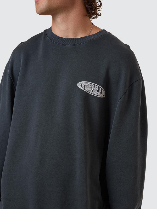 Thrills Shadowless Oversize Crew - Ebony