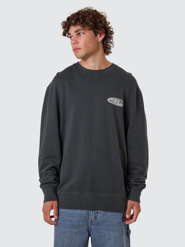 Thrills Shadowless Oversize Crew - Ebony