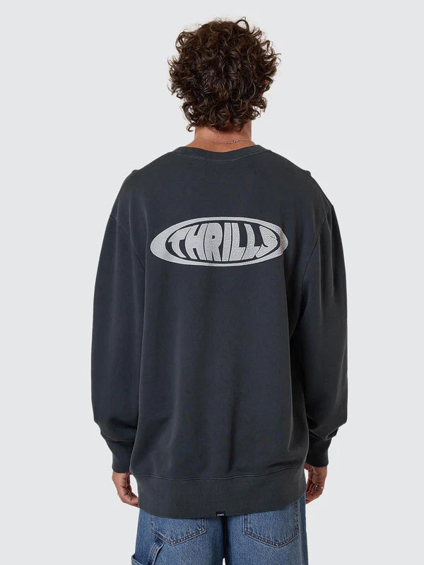 Thrills Shadowless Oversize Crew - Ebony