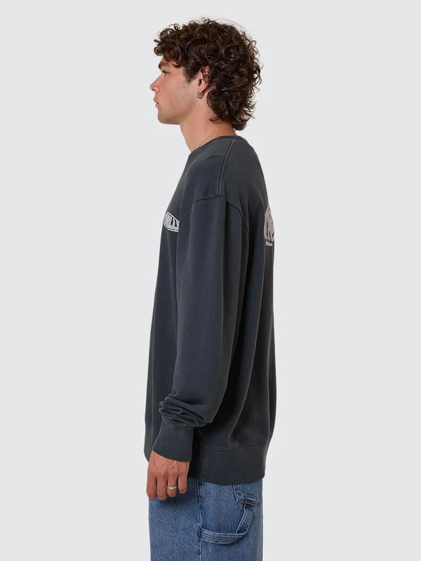 Thrills Shadowless Oversize Crew - Ebony