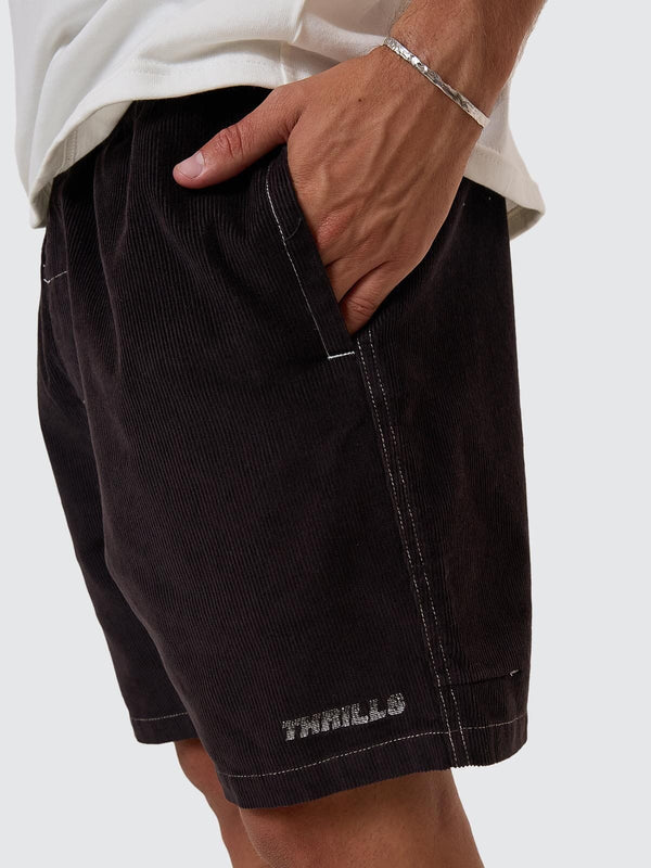 Thrills Anarchy In Paradise Cord Volley Short - Dark Charcoal