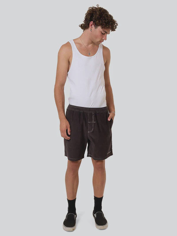 Thrills Anarchy In Paradise Cord Volley Short - Dark Charcoal