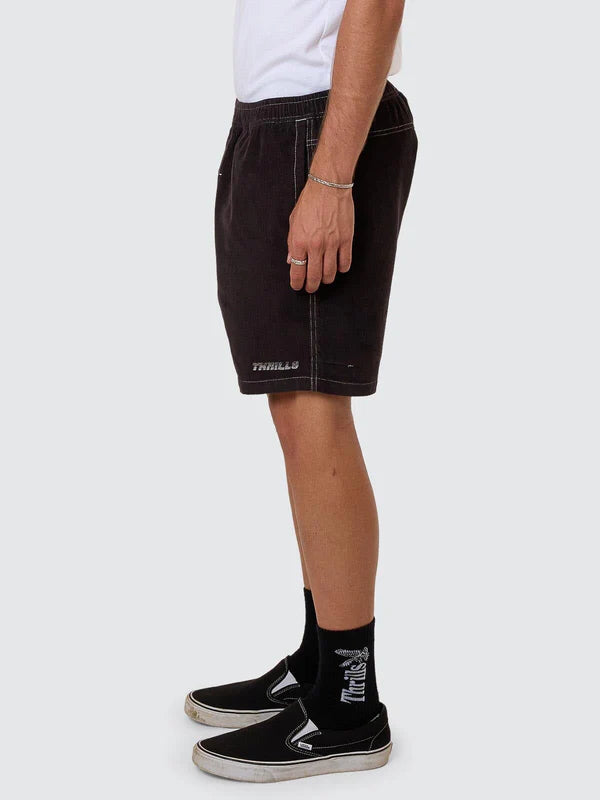 Thrills Anarchy In Paradise Cord Volley Short - Dark Charcoal