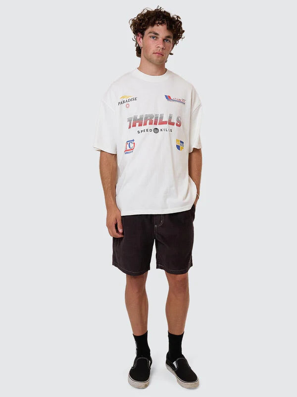 Thrills Anarchy In Paradise Cord Volley Short - Dark Charcoal
