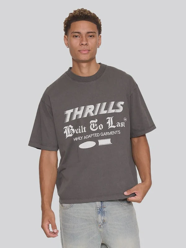 Thrills Built To Last Oversize Box Crop Tee - Merch Black