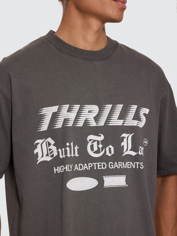 Thrills Built To Last Oversize Box Crop Tee - Merch Black