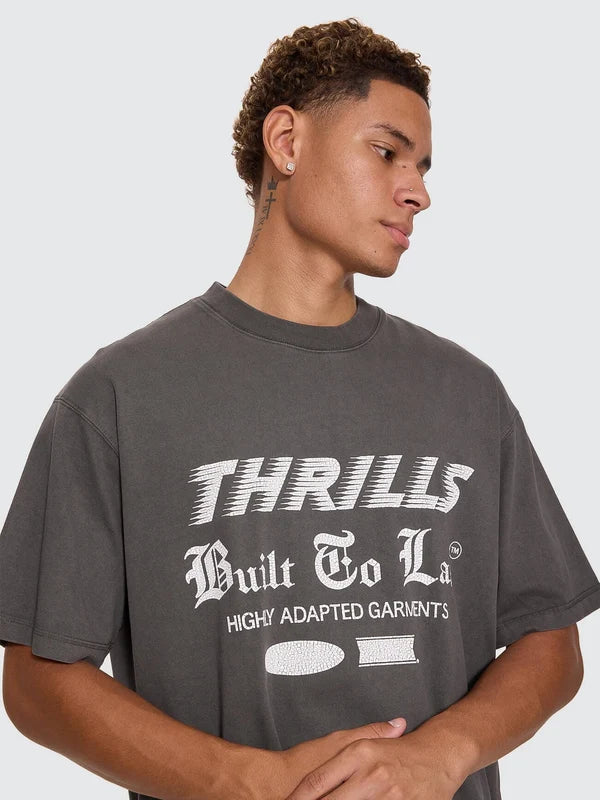 Thrills Built To Last Oversize Box Crop Tee - Merch Black