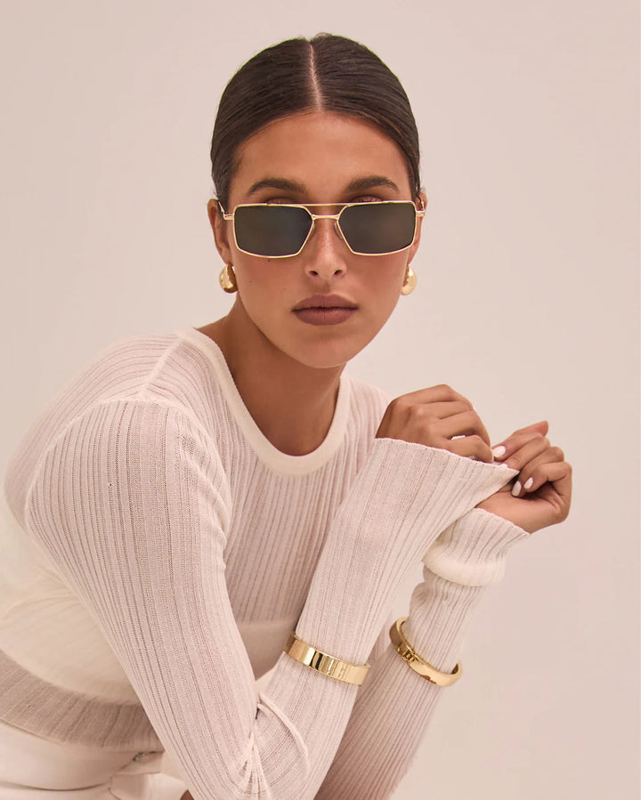 Banbé The Barbara Sunglasses - Light Gold/Green