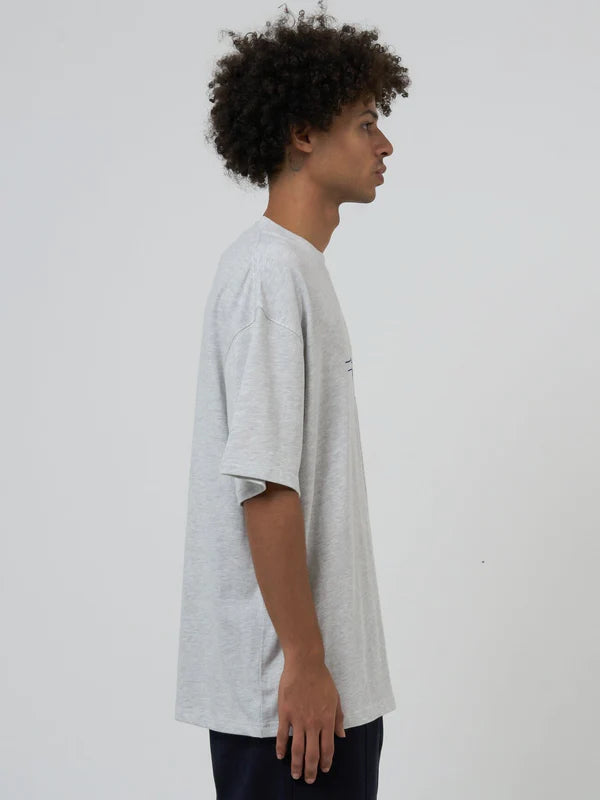 Thrills Redshirt Box Fit Oversize Tee- White Marle