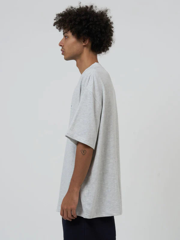 Thrills Redshirt Box Fit Oversize Tee- White Marle