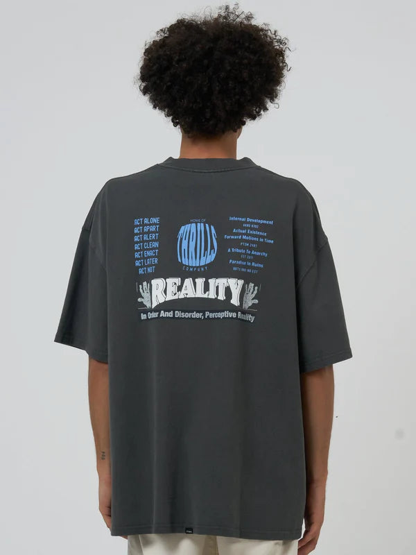 Thrills Actions Not Words Box Fit Oversize Tee- Merch Black