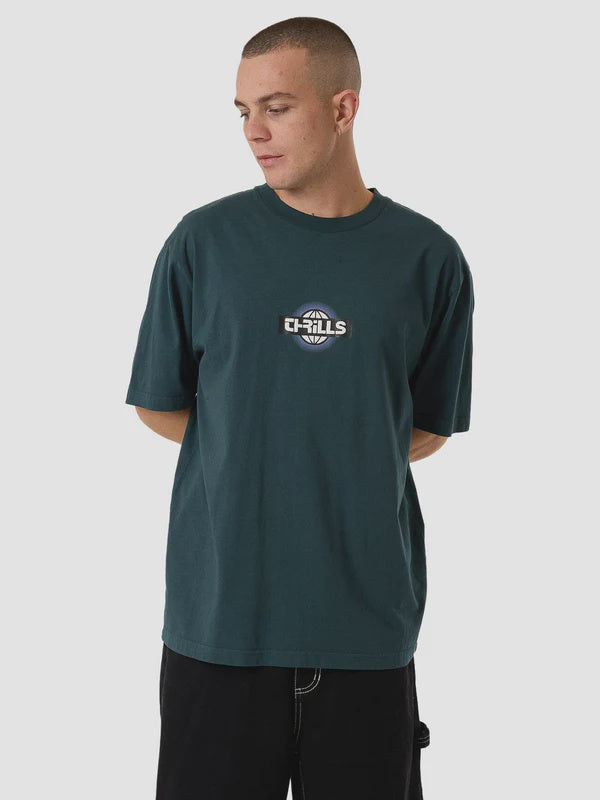 Thrills Reverb Oversize Fit Tee - Jasper Green