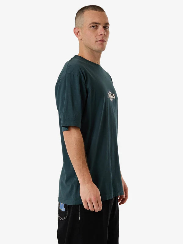 Thrills Reverb Oversize Fit Tee - Jasper Green